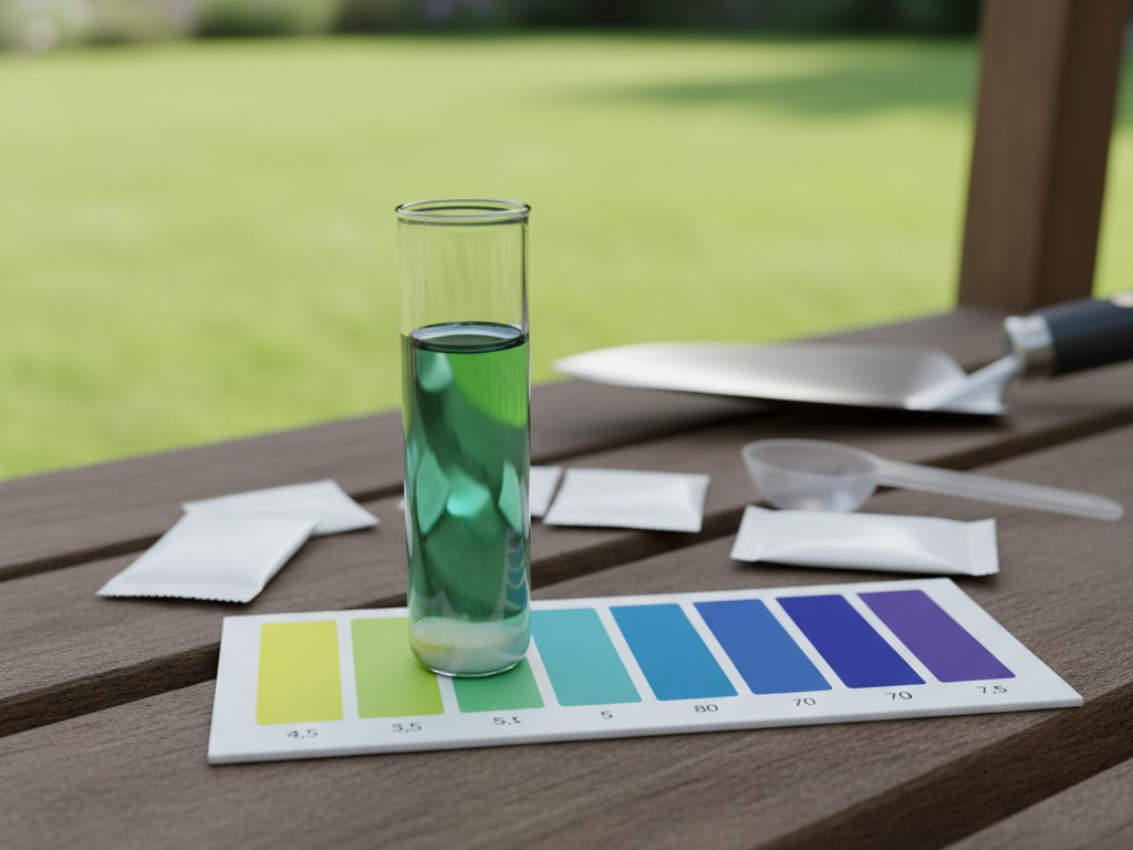Step-by-step guide on how to test soil pH for lawn health using a simple soil testing kit.