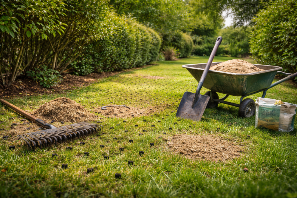 Improving airflow and drainage to prevent lawn fungus and reduce lawn disease risk